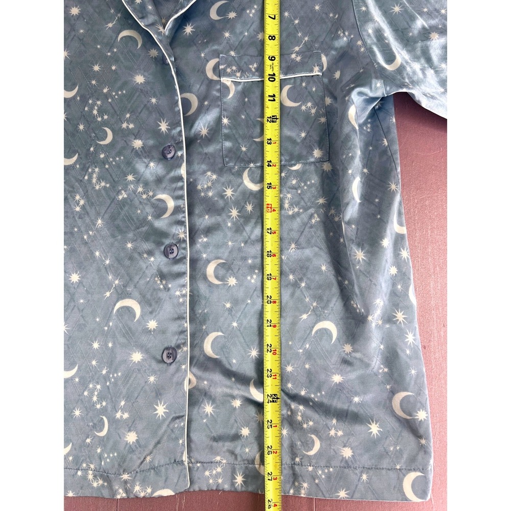 Vintage Whimsy Celestial Moon Star Pajama Sleep Shirt Button Up Sleepwear Sz S - Picture 7 of 9